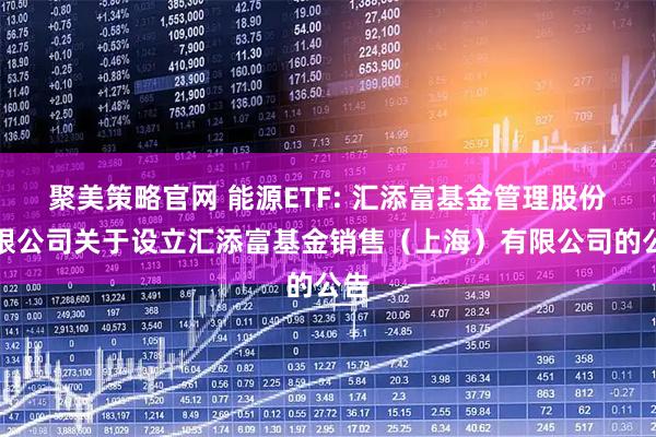 聚美策略官网 能源ETF: 汇添富基金管理股份有限公司关于设立汇添富基金销售（上海）有限公司的公告