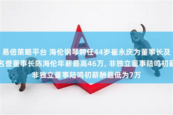 易倍策略平台 海伦钢琴聘任44岁崔永庆为董事长及非独立董事, 名誉董事长陈海伦年薪最高46万, 非独立董事陆鸣初薪酬最低为7万